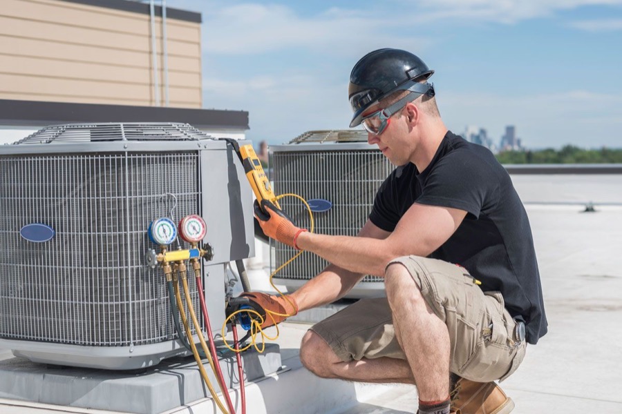 Comfort Central air conditioning service equipment